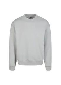 Sweater Urban Classics "Urban Classics Fluffy Crewneck", Herren, Gr. 5XL, lightasphalt, 70% Baumwolle, 30% Polyester, unifarben, Rundhals, Sweatshirts Sweater