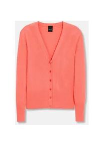 Madeleine Mode Strickjacke MADELEINE "Strickjacke Eleganter Viskose-Cardigan mit Knopfleiste", Damen, Gr. 44/46, grau (steingrau, melange), Obermaterial: 70% Viskose CV. 30% Polyamid PA., Modern, Strickjacken Strickjacke, Hochwertige Blendenverarbeitung