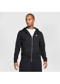Kapuzensweatshirt Nike SPORTSWEAR "M NK CLUB BB FZ HOODIE", Herren, Gr. XXL, schwarz-wei&szlig; (schwarz, schwarz, wei&szlig;), Obermaterial: 80% Baumwolle, 20% Polyester, normal, Rundhals, Sweatshirts