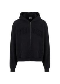 Sweatjacke Karl Kani "Karl Kani College Heavy Crop Zip Hoodie", Herren, Gr. XS, schwarz, 65% Baumwolle, 35% Polyester, Sweatjacken Sweatjacke