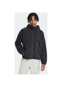 Kapuzensweatshirt Adidas SPORTSWEAR "M FI SL SHRP FZ", Herren, Gr. S, schwarz, Obermaterial: 100% Polyester, angesetztes B&uuml;ndchen, Sweatshirts