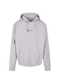 Sweatshirt Karl Kani "Karl Kani M&auml;nner KKMQ32061GRY Small Signature Hoodie ash grey", Herren, Gr. S, grau, 80% Baumwolle, 20% Polyester, Sweatshirts Sweatshirt