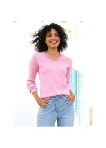 Strickpullover Heine "Pullover", Damen, Gr. 34, ros&eacute;, 50% Viskose, 28% Polyester, 22% Polyamid, unifarben, Pullover Strickpullover