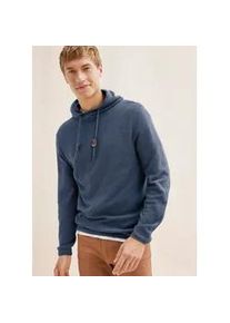 Strickpullover bonprix "Kapuzenpullover mit Baumwolle", Herren, Gr. 56/58 (XL), blau (blau meliert), Feinstrick;Piqu&eacute;, Obermaterial: 50% Baumwolle, 50% Polyacryl, meliert, unifarben, regular fit h&uuml;ftlang, Rundhals, Rollkanten, Pullover Strickpullover, aus Baumwolle und Polyacryl, mit Kapuze, Regular Fit