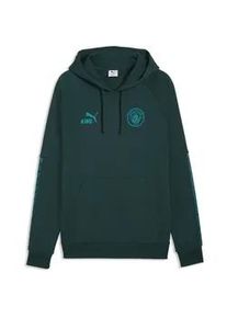 Hoodie Puma "Manchester City KING Hoodie Herren", Herren, Gr. S, gr&uuml;n terrain tropical blau, Obermaterial: 68% Baumwolle, 32% Polyester; Rippe: 97% Baumwolle, 3% Elasthan; Besatz: 100% Polyester, normal, Sweatshirts Hoodie