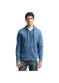 Kapuzensweatjacke Tom Tailor, Herren, Gr. XXL, blau wei&szlig; blau fine stripe, Sweatware, Obermaterial: 65% Baumwolle, 35% Polyester. Futter: 100% Baumwolle, gestreift, regular fit normal, ohne Ausschnitt, Rippb&uuml;ndchen, Sweatjacken, mit Taschen