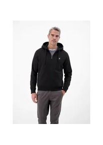 Sweatjacke Lerros "Hoodie Sweat-Jacke", Herren, Gr. XXL, schwarz, 50% Baumwolle, 50% Polyester, Sweatjacken Sweatjacke, Kapuzensweatjacke mit Tunnelzug und seitlichen Rei&szlig;verschlusstaschen