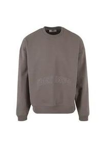 Sweater DEF "DEF DEF Trust Issues Pullover", Herren, Gr. L, tornado, 80% Baumwolle, 20% Polyester, unifarben, Rundhals, Sweatshirts Sweater