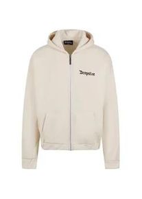 Sweatjacke DROPSIZE "Dropsize Herren Super Heavy Oversize Blank Zip Hoodie", Herren, Gr. M, coconutmilk, 100% Baumwolle, Sweatjacken Sweatjacke