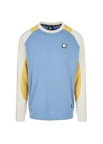 Sweater STARTER Black Label "Starter Black Label Herren Starter Laser Crew", Herren, Gr. S, horizonblau, gelb, pealwei&szlig;, 65% Baumwolle, 35% Polyester, Rundhals, Sweatshirts Sweater
