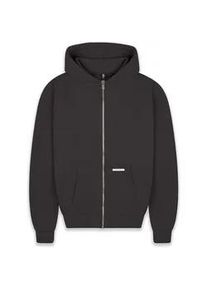 Sweatjacke DROPSIZE "Dropsize Herren Super Heavy Blank Zip-Hoodie", Herren, Gr. L, washedschwarz, 70% Baumwolle, 30% Polyester, unifarben, Sweatjacken Sweatjacke