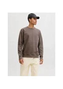 Jack & Jones Sweatshirt JACK & JONES "JJEDOVER CLASSIC SWEAT CREW NECK SN", Herren, Gr. S, falcon, angeraute Sweatware, Obermaterial: 80% Baumwolle, 20% Polyester, unifarben, Rundhals, Sweatshirts Sweatshirt, mit Markenlabel