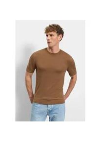 Strickpullover OLYMP "OLYMP Casual Strick, regular fit", Herren, Gr. M, nougat, 50% Baumwolle, 50% Lyocell, Pullover Strickpullover