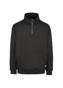 Rundhalspullover Urban Classics "Urban Classics Herren Organic Basic Troyer", Herren, Gr. XXL, schwarz, 100% Baumwolle, unifarben, loose fit, amerikanischer Ausschnitt, Pullover Rundhalspullover