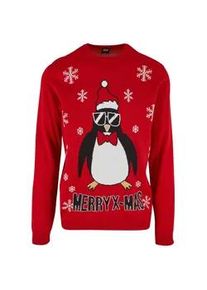 Rundhalspullover Urban Classics "Urban Classics Christmas Sweater", Herren, Gr. S, rot, 100% Polyacryl, mehrfarbig, normal, Rundhals, Pullover Rundhalspullover