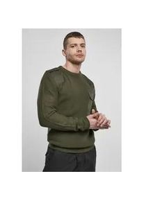 Rundhalspullover BRANDIT "Brandit Herren Military Sweater", Herren, Gr. S, olive, 100% Polyacryl, unifarben, normal, Rundhals, Pullover Rundhalspullover