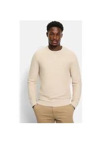 Strickpullover OLYMP "OLYMP Casual Strick", Herren, Gr. L, hellbeige, 100% Baumwolle, Pullover Strickpullover