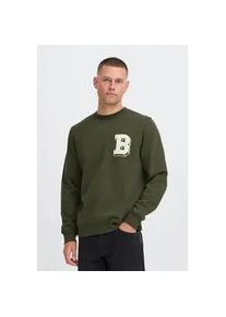 Rundhalspullover Blend "BHBade", Herren, Gr. L, forest night, Sweatware, 60% Baumwolle, 40% Polyester, unifarben, normal normal, Rundhals, Pullover Rundhalspullover, L&auml;ssiger Sweatpullover mit Stickerei