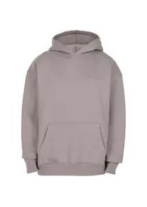 Kapuzenpullover DROPSIZE "Dropsize HEAVY OVERSIZE HD LOGO HOODIE", Herren, Gr. XXL, flannel grau, 70% Baumwolle, 30% Polyester, unifarben, oversize, ohne Ausschnitt, Pullover Kapuzenpullover