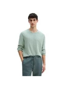 Marc O'Polo Rundhalspullover MARC O'POLO "aus Bio-Baumwolle und Leinen", Herren, Gr. XL, midnight moss, Obermaterial: 87% Baumwolle, 13% Leinen, gestreift, Rundhals, Pullover Rundhalspullover