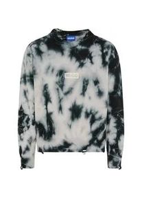 HUGO BOSS Strickpullover HUGO BLUE, Herren, Gr. M, schwarz001, Strick, Obermaterial: 100% Baumwolle, unifarben, oversize normal, Rundhals, Rippb&uuml;ndchen, Pullover Strickpullover, Batik-Effekt, Oversized Fit, gedrucktes HUGO-Logo