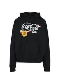 Kapuzenpullover Merchcode "Merchcode Coca Cola Refreshed Oversize Hoodie", Herren, Gr. S, schwarz, 100% Baumwolle, mehrfarbig, oversize, ohne Ausschnitt, Pullover Kapuzenpullover