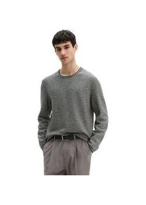 Marc O'Polo Rundhalspullover MARC O'POLO "aus Bio-Baumwolle und Leinen", Herren, Gr. XXL, schwarz navy, Obermaterial: 87% Baumwolle, 13% Leinen, gestreift, Rundhals, Pullover Rundhalspullover