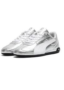 Sneaker Puma "Replicatch Metallic Whisper Sneakers Damen", Damen, Gr. 40.5, silber wei&szlig; metallic, Obermaterial: Textil, Synthetik; Futter: Textil; Innensohle: Textil; Laufsohle: Gummi, Schuhe Sneaker