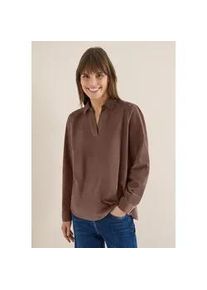 Langarmbluse Cecil, Damen, Gr. S (38), urban taupe, Web, 100% Baumwolle, unifarben, klassisch normal, Rundhals, B&uuml;ndchen, Blusen, aus reiner Baumwolle