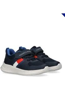 Sneaker Tommy Hilfiger, Damen, Gr. 29, blau, Lederimitat, Textil, Schuhe Sneaker, Sportschuh, Klettschuh, Schlupfschuh f&uuml;r Freizeit und Sport