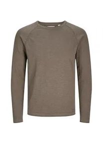 Jack & Jones Strickpullover JACK & JONES "JJBREEZE KNIT CREW NECK", Herren, Gr. XS, falcon, Strick, Obermaterial: 100% Baumwolle, unifarben, regular fit, Rundhals, Pullover Strickpullover