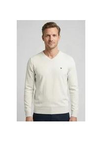 Strickpullover Fynch-Hatton, Herren, Gr. S, new sanftes wei&szlig;, Feinstrick, Obermaterial: 100% Baumwolle, unifarben, h&uuml;ftbedeckend, V-Ausschnitt, Flachstrickb&uuml;ndchen, Pullover Strickpullover, aus Baumwolle, mit V-Ausschnitt, h&uuml;ftbedeckende Passform