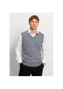 Strickpullover OLYMP "OLYMP Casual Strick", Herren, Gr. L, silbergrau, 100% Schurwolle, Pullover Strickpullover