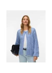 V&eacute;ro Moda Strickjacke VERO MODA "VMSHELL LS O-NECK ONEBUTTON CARDIGAN BOO", Damen, Gr. XS, brunnera blau detail:4082 from colorcard, Strick, Obermaterial: 70% Polyester, 21% Nylon, 8% Wolle, 1% Elasthan, unifarben, regular fit normal, Rundhals, Strickjacken Strickjacke