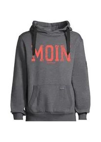 Kapuzenpullover SALZHAUT "Hoodie HEFF - MOIN", Herren, Gr. XXL, grau (anthra, neon rot), Obermaterial: 55% Baumwolle CO. 45% Polyester PES., Pullover Kapuzenpullover