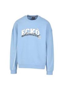 Sweater ECKO UNLTD. "Ecko Unltd. Pullover Skyhook", Herren, Gr. 3XL, aquarius, 80% Baumwolle, 20% Polyester, Rundhals, Sweatshirts Sweater
