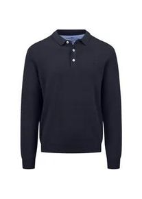 Strickpullover Fynch-Hatton, Herren, Gr. L, navy, Strick, Obermaterial: 100% Baumwolle, unifarben, normal h&uuml;ftbedeckend, Rundhals, Flachstrickb&uuml;ndchen, Pullover Strickpullover, aus Baumwolle, mit Polokragen und kurzer Knopfleiste