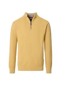 Troyer Casamoda "Casamoda Troyer uni", Herren, Gr. XXL, gelb, 100% Baumwolle, Pullover Troyer