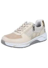 Sneaker Rieker, Damen, Gr. 36, beige, Lederimitat, Schuhe Sneaker, Schn&uuml;rschuh, Halbschuh, Freizeitsneaker mit Rei&szlig;verschluss