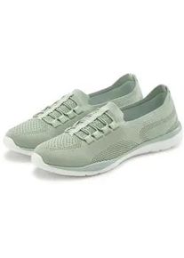 Sneaker Lascana "Slipper, Halbschuh, leichtes Meshmaterial", Damen, Gr. 43, salbeigr&uuml;n, Obermaterial: 100% Textilmaterial. Decksohle: 100% Textilmaterial. Futter: 100% Textilmaterial. Laufsohle: 100% Synthetik, unifarben, Schuhe Sneaker, runde Schuhspitze, mit Gummizug, herausnehmbare Innensohle