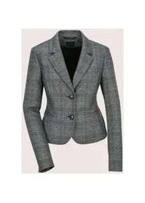 Madeleine Mode Kurzblazer MADELEINE "Blazer Glencheckblazer mit Stretchkomfort", Damen, Gr. 42, blau (steingrau, melange, royalblau), Obermaterial: 62% Polyester PES. 35% Viskose CV. 3% Elasthan EL., Modern, normal, Blazer Kurzblazer, Kurzer Glencheckblazer