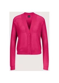 Madeleine Mode Strickjacke MADELEINE "Strickjacke Kurze Ajour-Strickjacke", Damen, Gr. 40/42, rot (korallenpink), Obermaterial: 100% Baumwolle CO., Modern, normal, Strickjacken Strickjacke