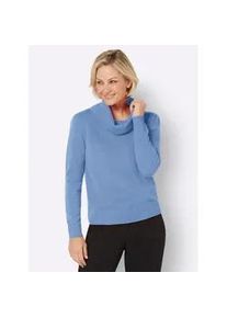 Rollkragenpullover Classic Basics "Pullover", Damen, Gr. 48, blau (bleu), 100% Polyacryl, unifarben, Pullover Rollkragenpullover