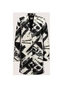 Madeleine Mode Longblazer MADELEINE "Gehrock Gehrock mit Woll-Anteil", Damen, Gr. 46, schwarz (schwarz, wollwei&szlig;), Obermaterial: 68% Polyester PES. 32% Wolle WO., Modern, normal, Blazer Longblazer