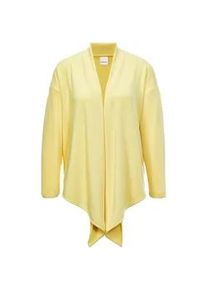 Madeleine Mode Strickjacke MADELEINE "Strickjacke Strickjacke aus recyceltem Material", Damen, Gr. 40, gelb (zitronenfalter), Obermaterial: 100% Polyester PES., Modern, Strickjacken Strickjacke