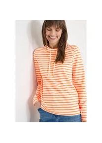 Langarmshirt Cecil, Damen, Gr. M (40), pearl beige, Jersey, Obermaterial: 50% Baumwolle, 50% Modal, gestreift, bequem h&uuml;ftbedeckend, Rundhals, Shirts Langarmshirt, mit Streifenmuster