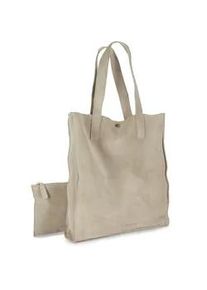 Schultertasche ELBSAND, Damen, Gr. B/H/T: 33cm x 36cm x 8cm, sand, Rindsleder, clean, unifarben, Taschen Schultertasche, Ledertasche, Handtasche, Tragetasche, Damentasche aus Leder