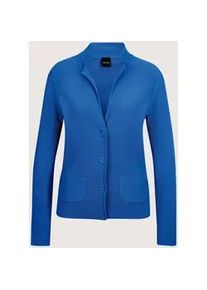 Madeleine Mode Strickjacke MADELEINE "Strickblazer Sportiver Blazer mit Stehkragen", Damen, Gr. 36, blau (royalblau), Obermaterial: 67% Viskose CV. 33% Polyamid PA., Modern, normal, Strickjacken Strickjacke, modische Schlitze am Armabschlu&szlig;