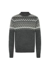 !Solid Strickfleece-Pullover SOLID "Strickpullover SDELLIS", Herren, Gr. XL, grau (dunkelgrau melange), Obermaterial: 100% Polyacryl PAN., Pullover