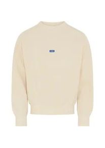 HUGO BOSS Strickpullover HUGO BLUE, Herren, Gr. S, open wei&szlig;121, Strick, Obermaterial: 100% Baumwolle, unifarben, relaxed fit normal, Rundhals, B&uuml;ndchen, Pullover Strickpullover, Relaxed Fit, Rundhalsausschnitt, softe Strickqualit&auml;t